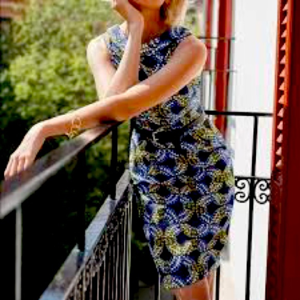 Boden Martha sheath Dress geometric size 4R work wear office dress